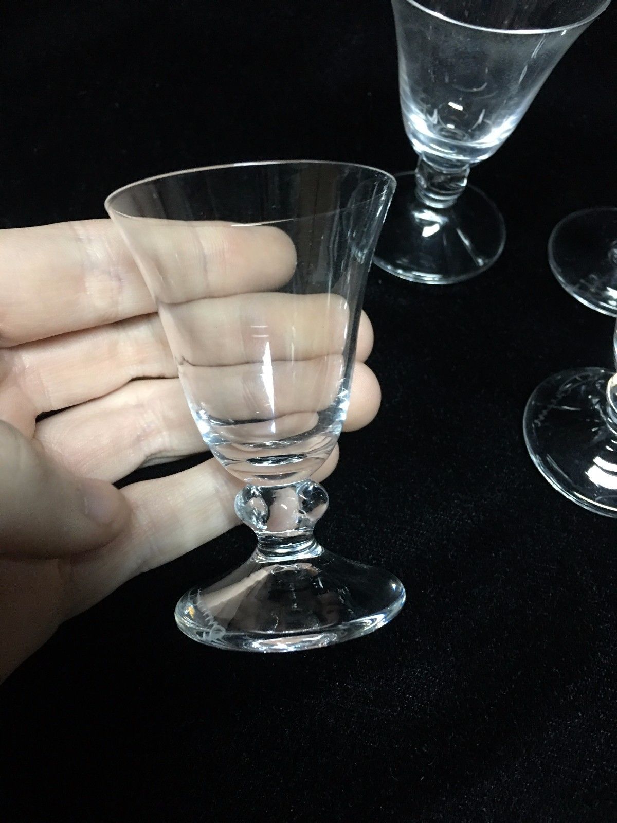 Daum France Crystal Orval Set of 6 Shot Glasses 2 3/4"