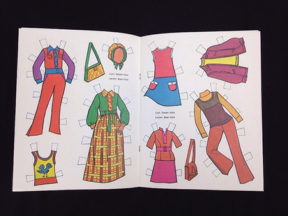 Child Art Vintage 1970's Paper Doll Lot Little Ladies Denim Fashion Parade Uncut