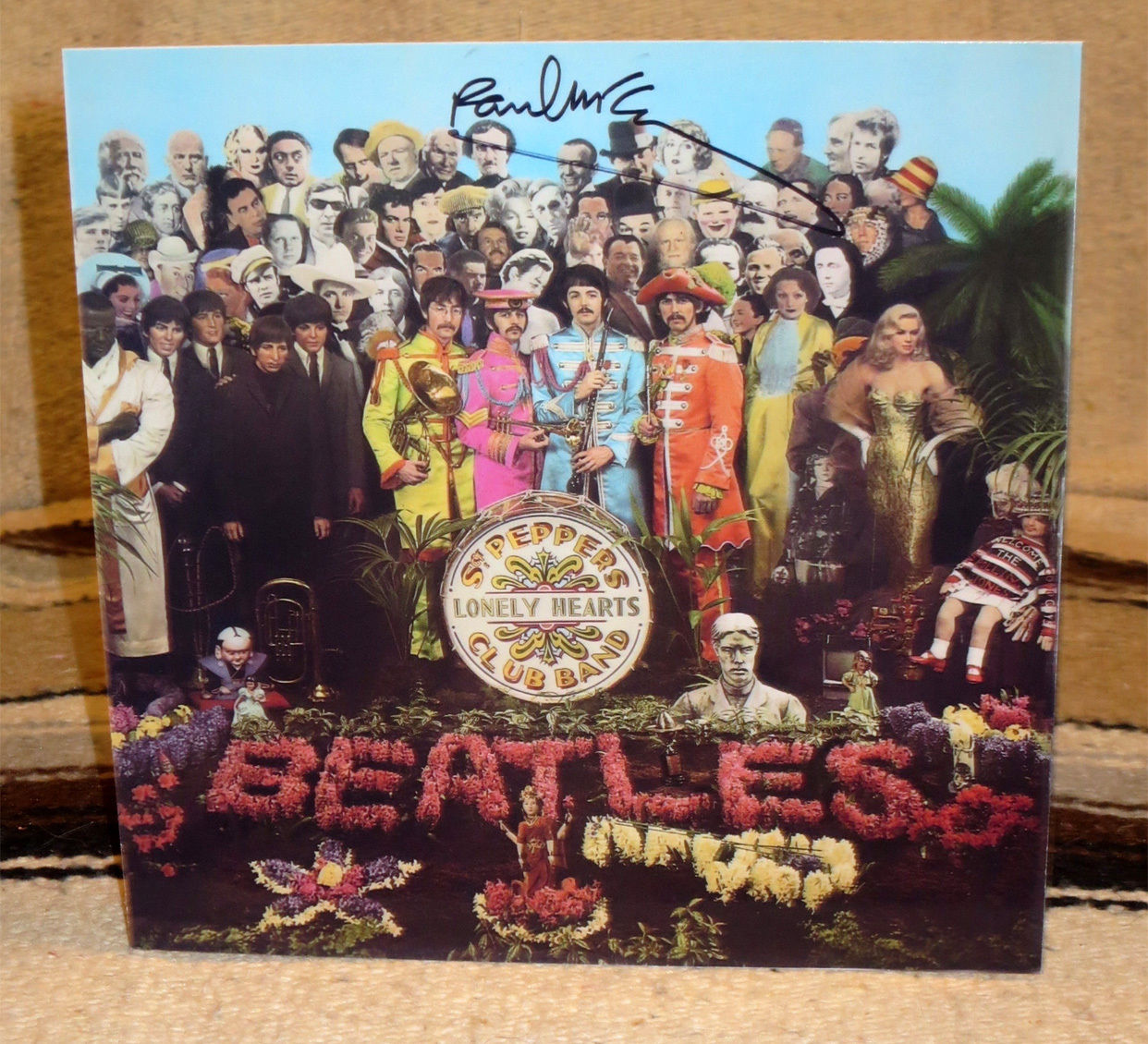 The Beatles Sgt. Peppers Repro Poster W-Paul McCartney Autograph Poster 8 1/4"