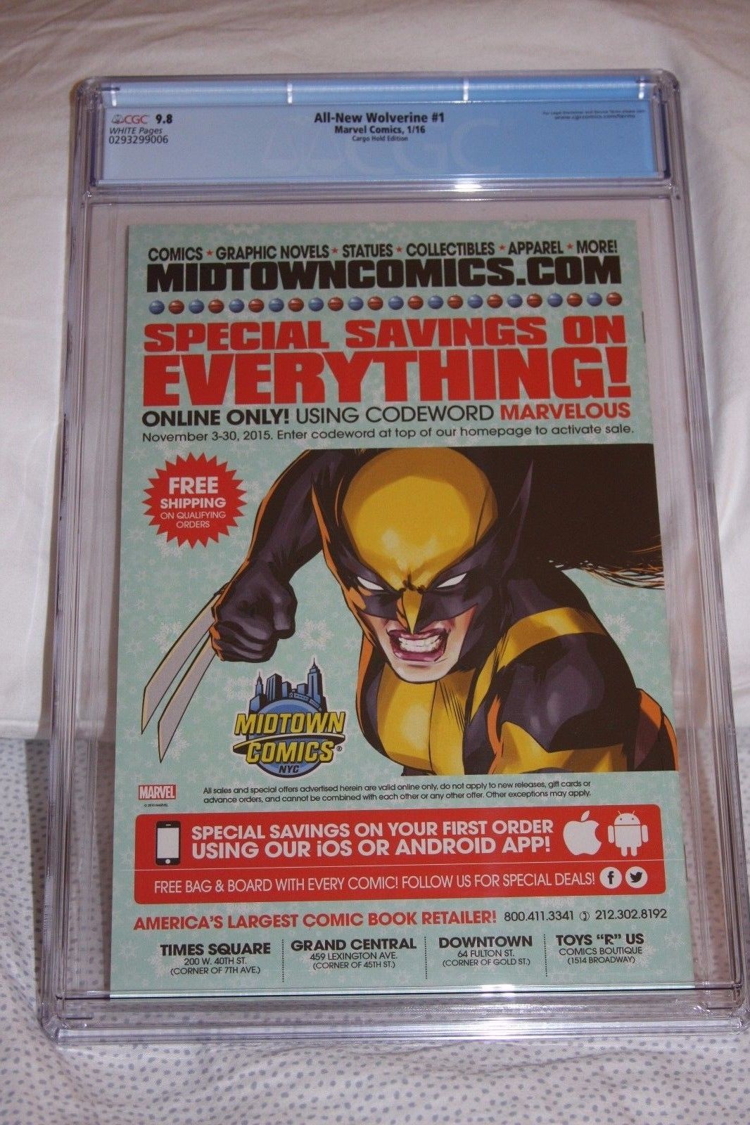 All-New Wolverine #1 (January 2016, Marvel) J Scott Campbell CGC 9.8 X-23