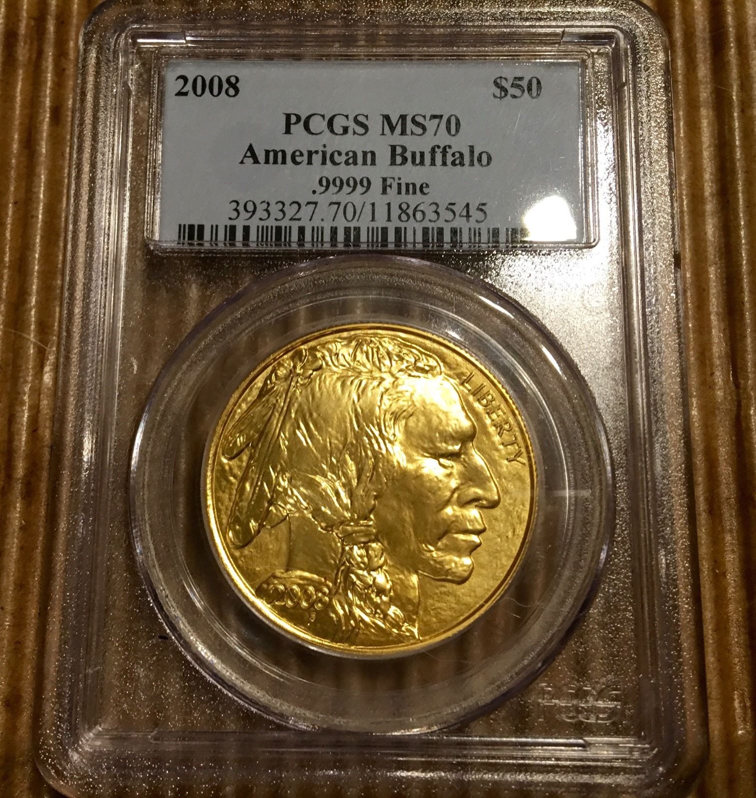 2008 $50 Gold American Buffalo MS70 PCGS