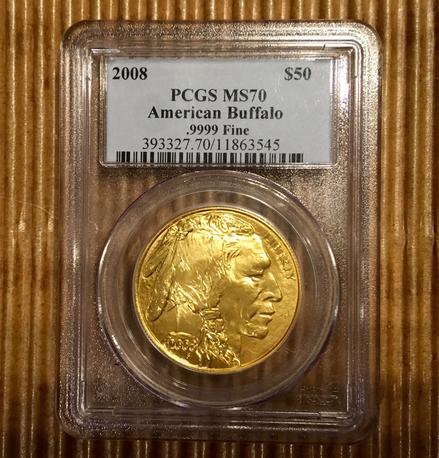 2008 $50 Gold American Buffalo MS70 PCGS