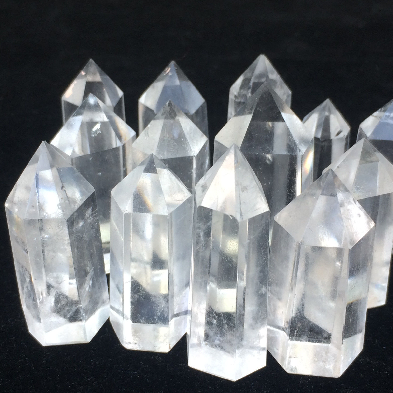 2pcs NATURAL CLEAR QUARTZ CRYSTAL WAND POINT HEALING   25+G