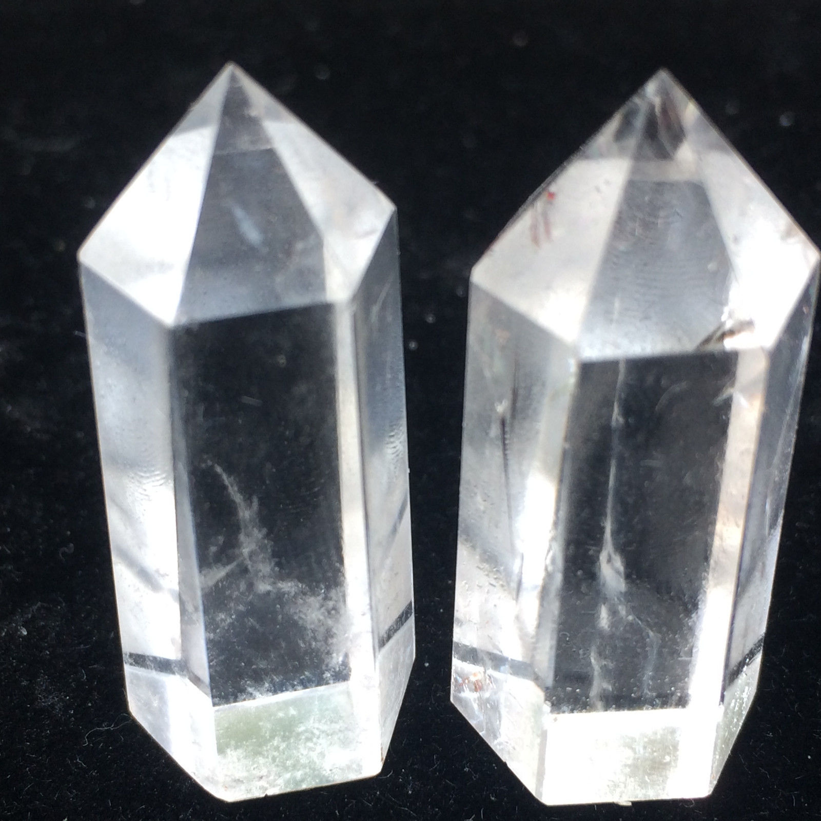 2pcs NATURAL CLEAR QUARTZ CRYSTAL WAND POINT HEALING   25+G