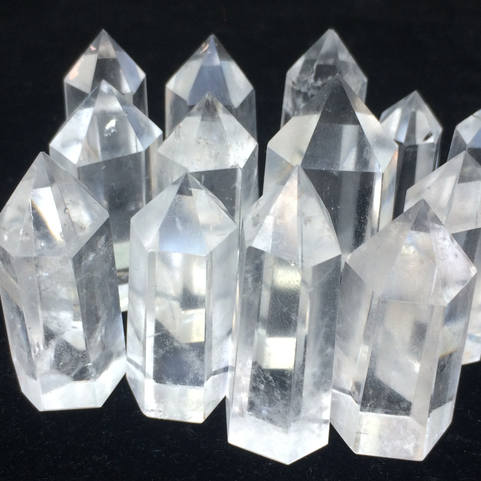 2pcs NATURAL CLEAR QUARTZ CRYSTAL WAND POINT HEALING   25+G