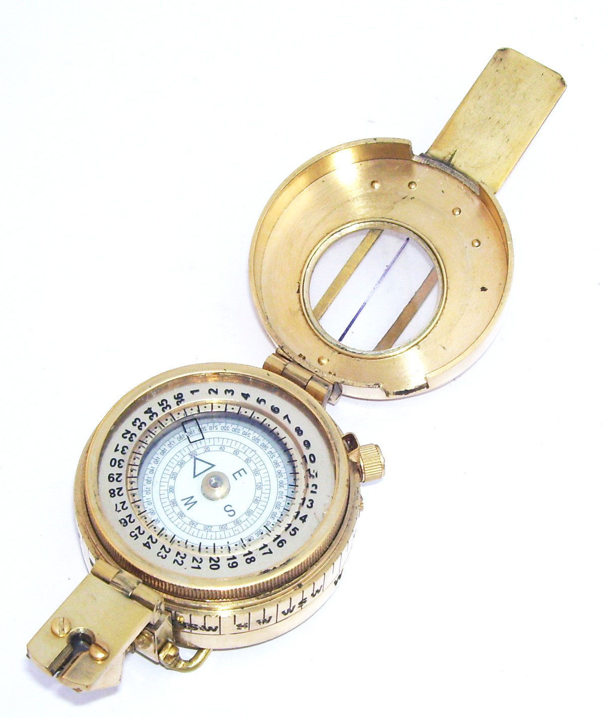 Antique Nautical Brass Military Compass Vintage Collectible Decor Brass compass