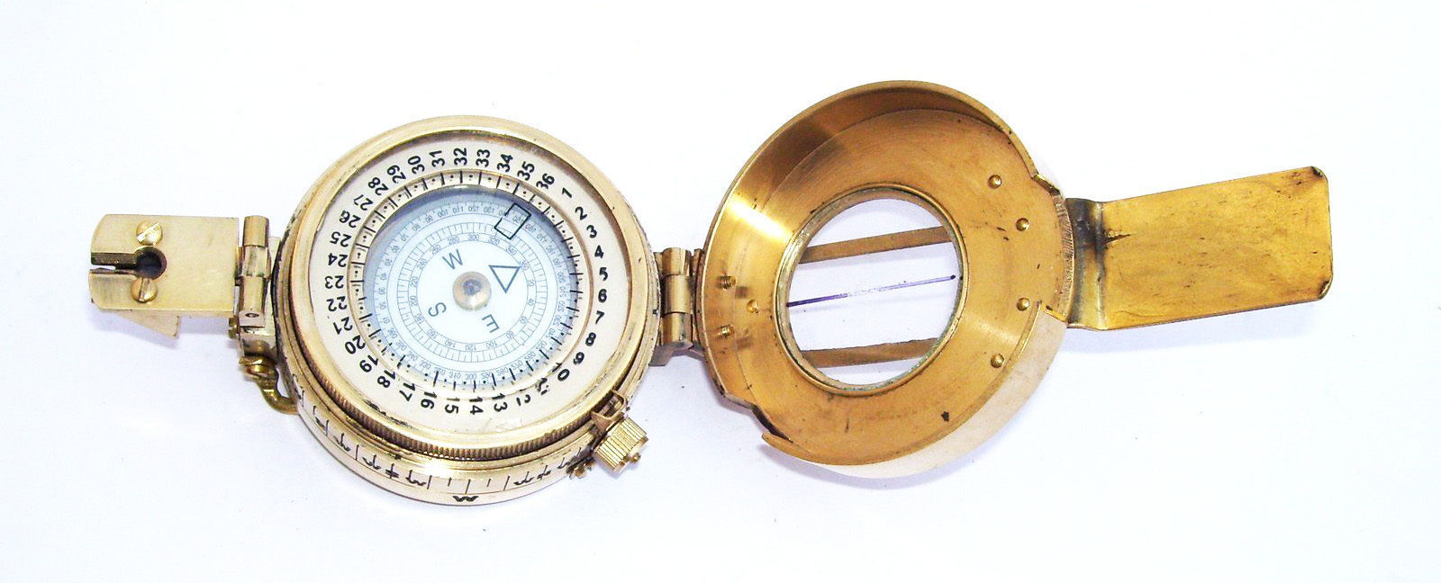 Antique Nautical Brass Military Compass Vintage Collectible Decor Brass compass