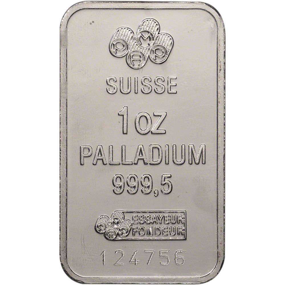 1 oz. Palladium Bar - PAMP Suisse - Fortuna - 999.5 Fine in Sealed Assay