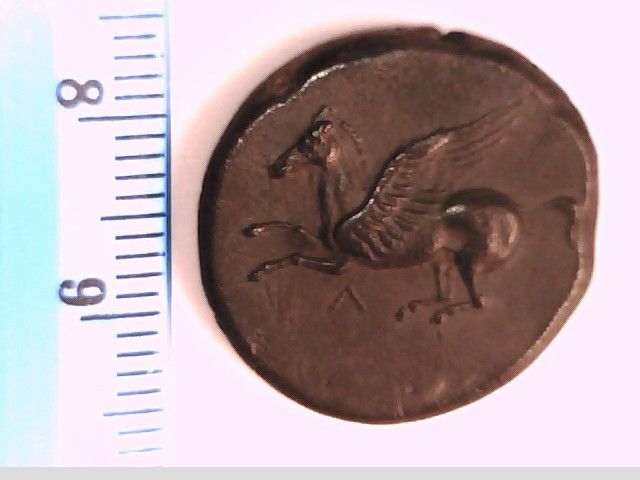 GREECE AKARNANIA LEUKAS ANCIENT STATER COIN ATHENA PEGASUS FLYING HORSE CADUCEUS