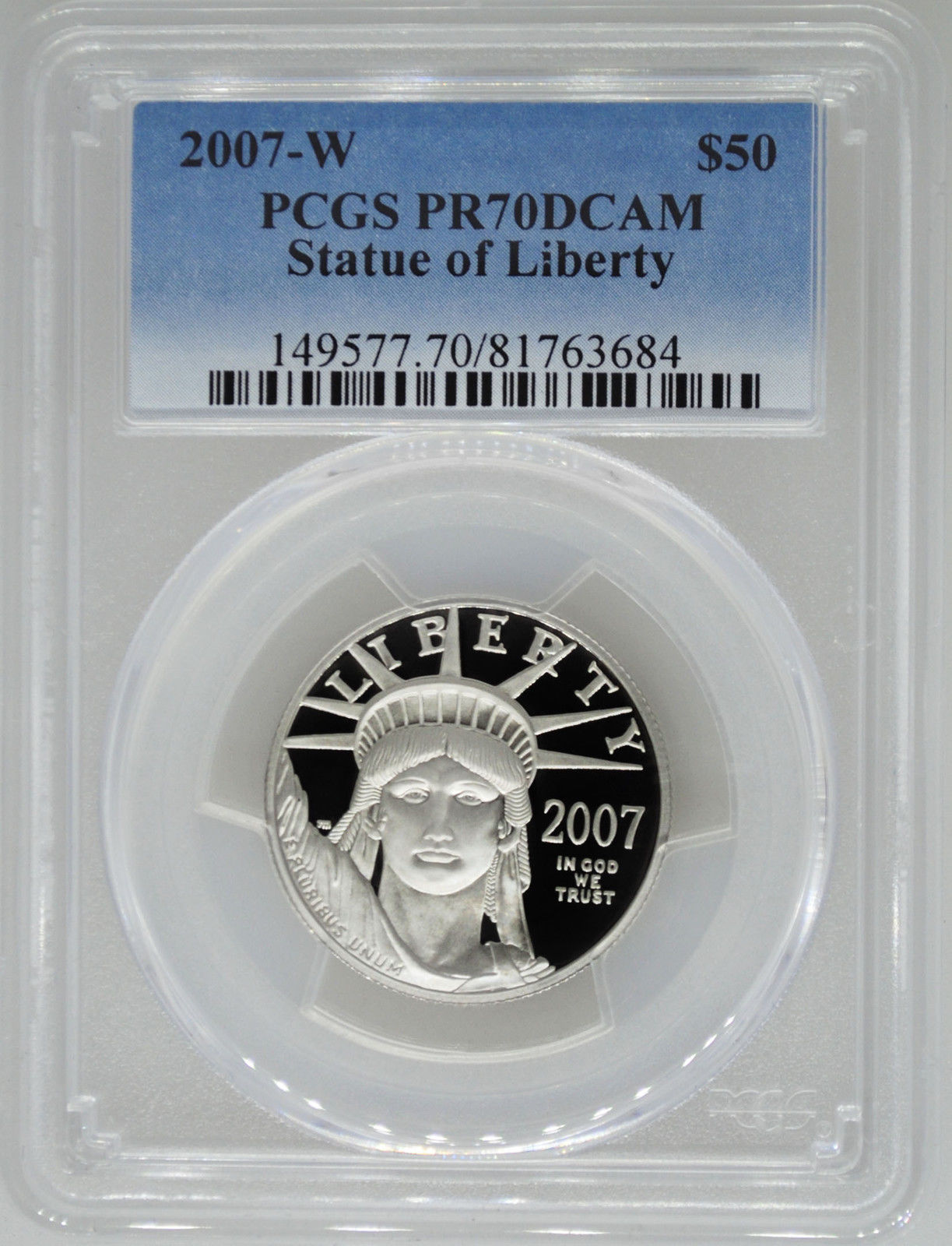 2007-W PCGS PR70 1/2 oz Proof Platinum Eagle $50