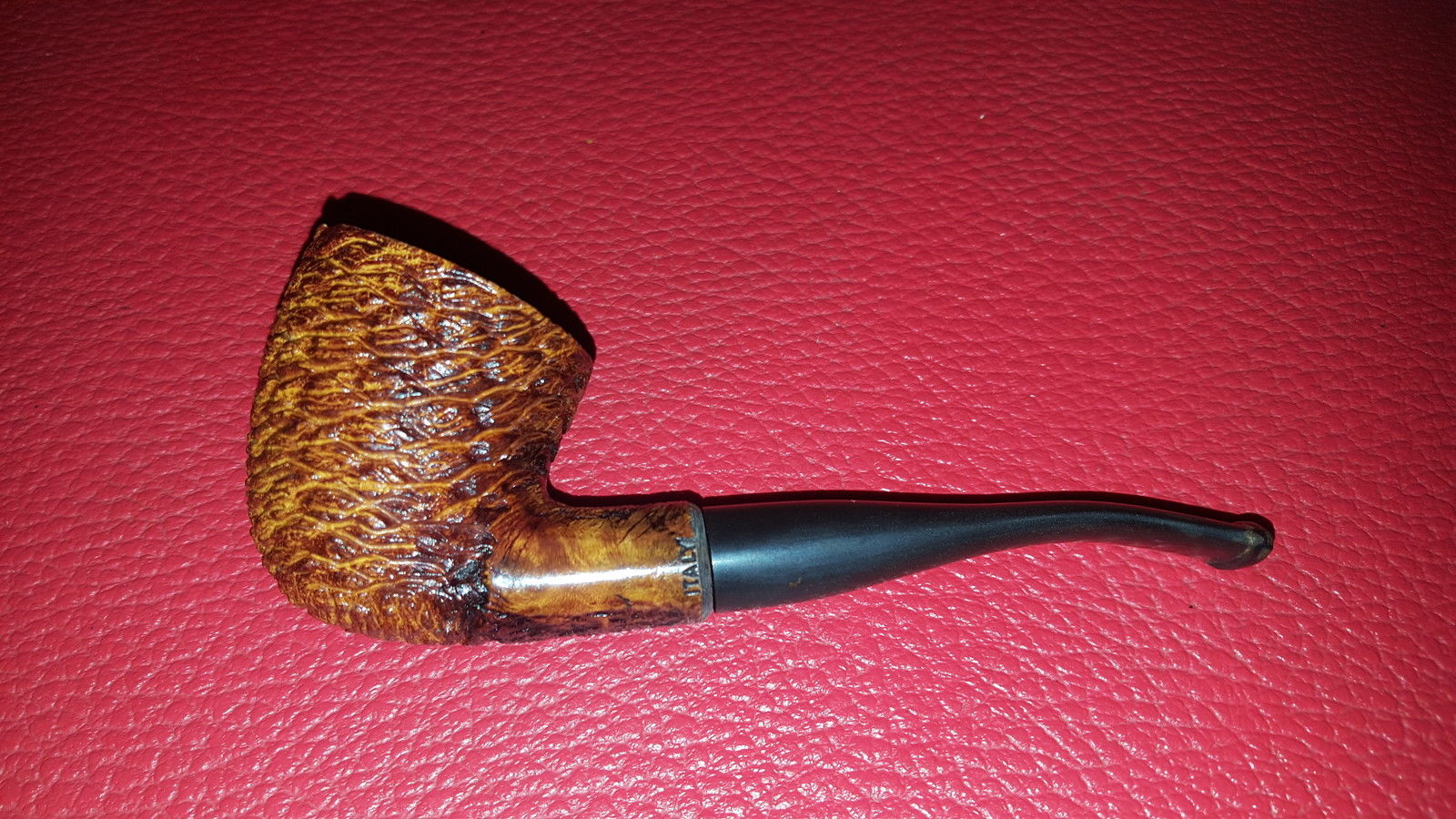 Sherlock Holmes Style Carved Tobacco Smoking Pipe made in Italy