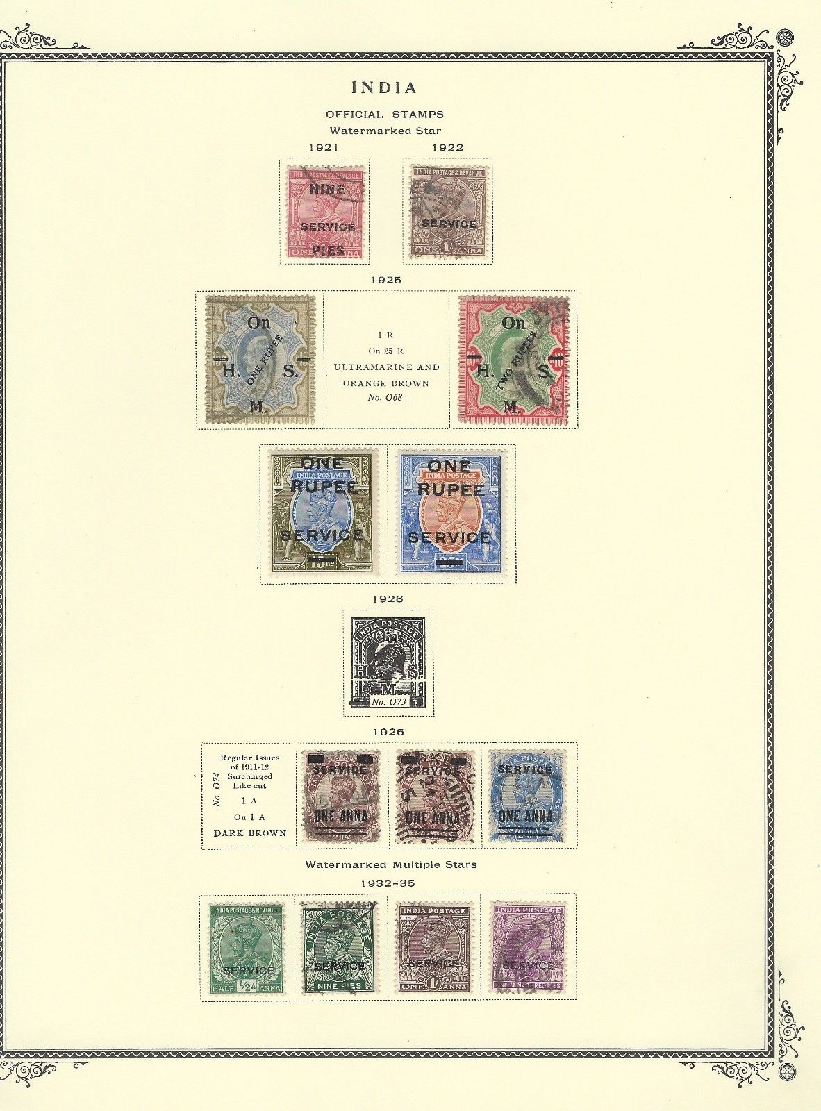 INDIA - OFFICIALS USED STAMPS COLLECTION (1921-1951) A FEW STAMPS ARE MINT