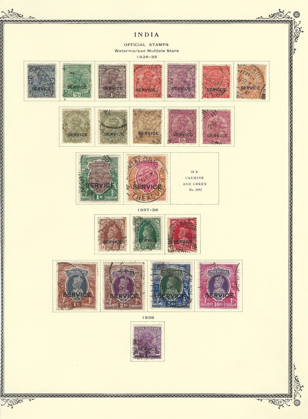 INDIA - OFFICIALS USED STAMPS COLLECTION (1921-1951) A FEW STAMPS ARE MINT