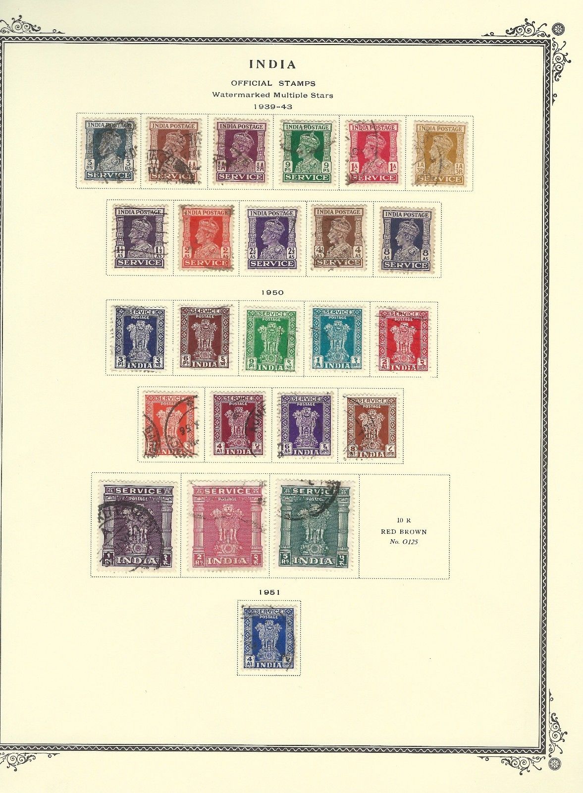 INDIA - OFFICIALS USED STAMPS COLLECTION (1921-1951) A FEW STAMPS ARE MINT