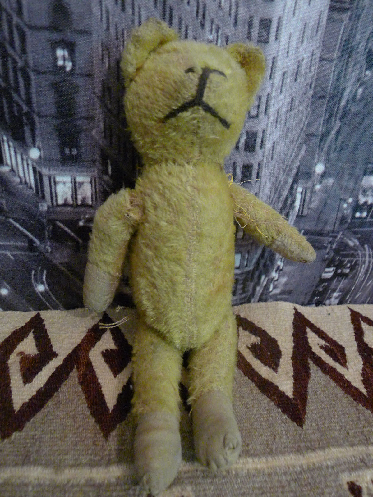 Steiff? 12" Antique Vintage Yellow Mohair Jointed Teddy Bear Amazingly Rare