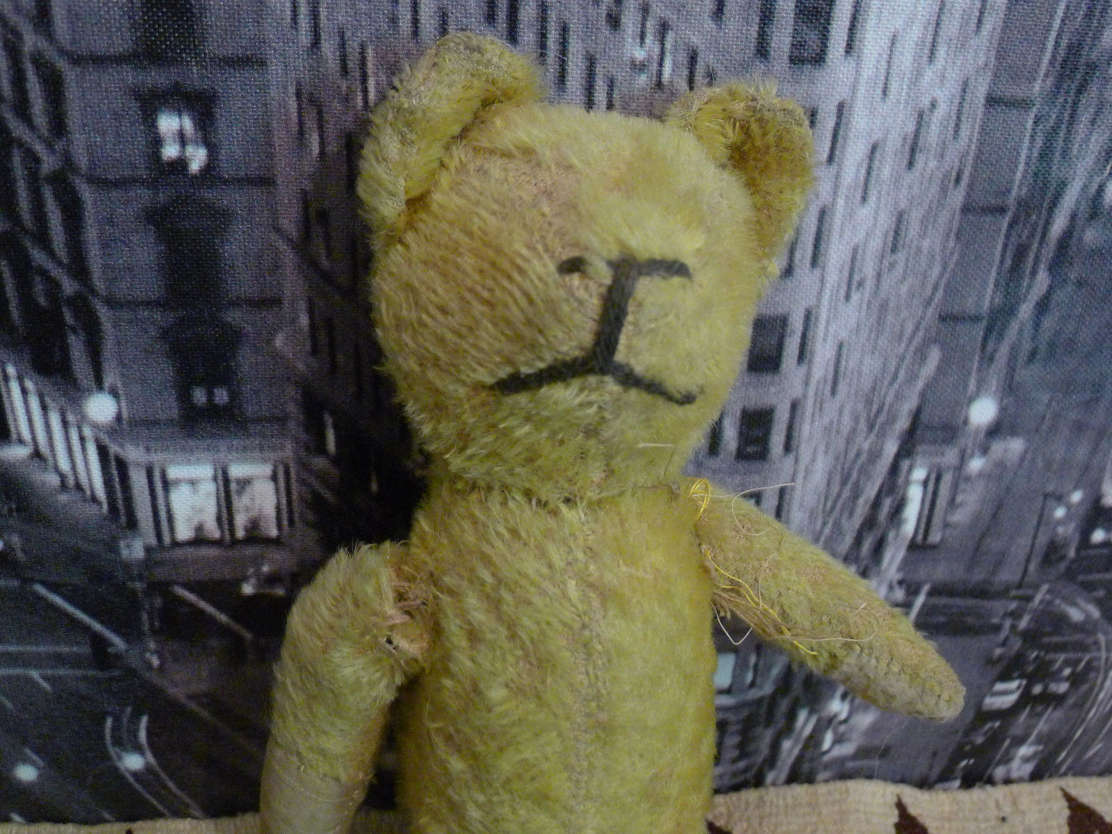 Steiff? 12" Antique Vintage Yellow Mohair Jointed Teddy Bear Amazingly Rare