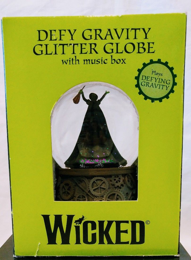 Wicked The Musical Defy Gravity Glitter Globe With Music Box