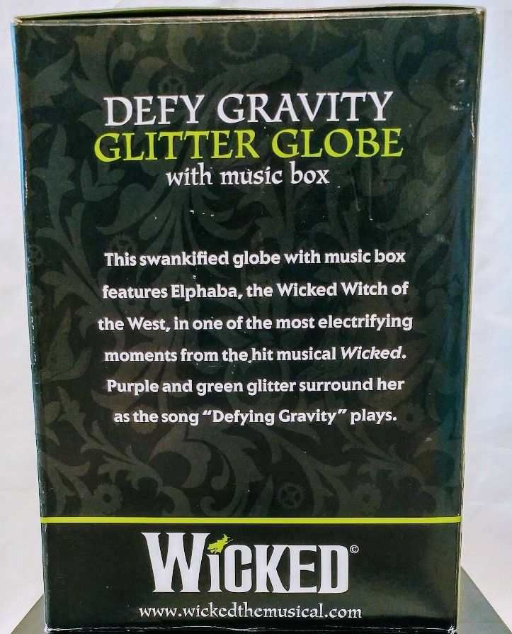 Wicked The Musical Defy Gravity Glitter Globe With Music Box