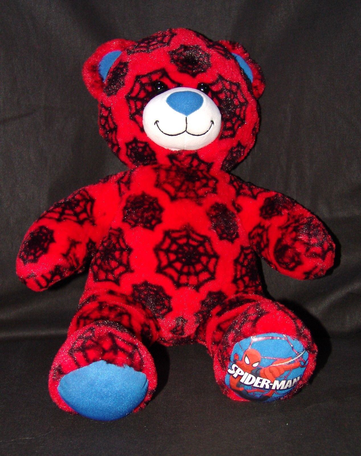 Build a Bear Spiderman Web Superhero Themed Teddy 16 inch BAB Stuffed Toy Animal