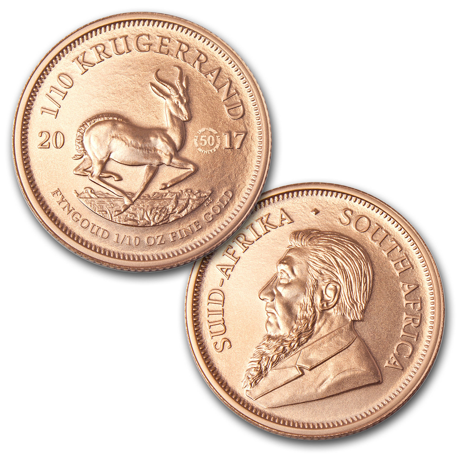 2017 South Africa 2-Coin Krugerrand Premium 50th Anniversary Set - SKU #151053