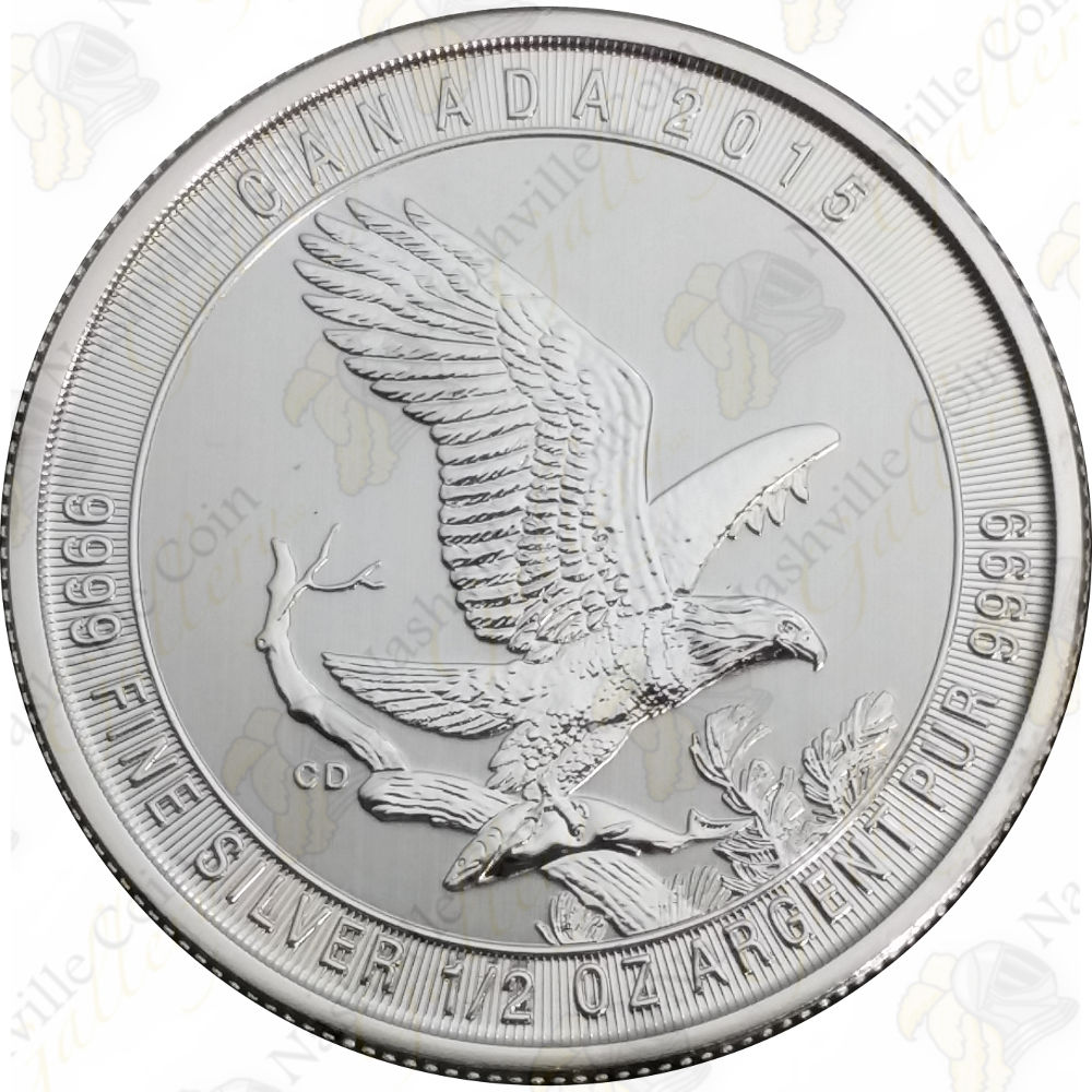 2015 Canadian Bald Eagle, 1/2 oz .9999 Fine Silver – SKU #12127