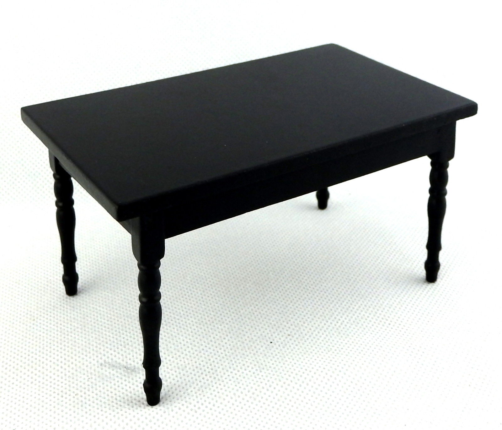 Dolls House Plain Black Table Miniature Wood 1:12 Kitchen Dining Room Furniture