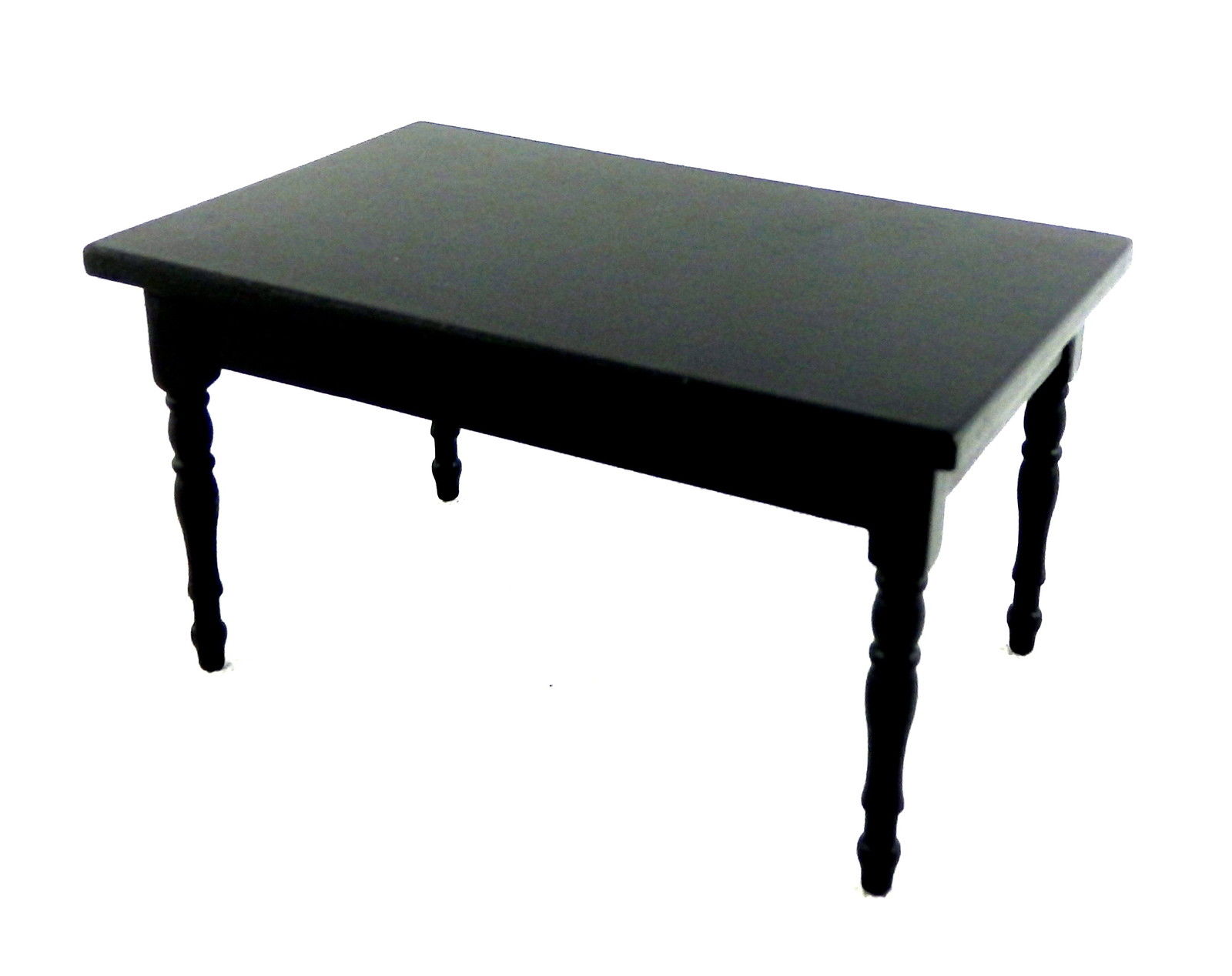 Dolls House Plain Black Table Miniature Wood 1:12 Kitchen Dining Room Furniture