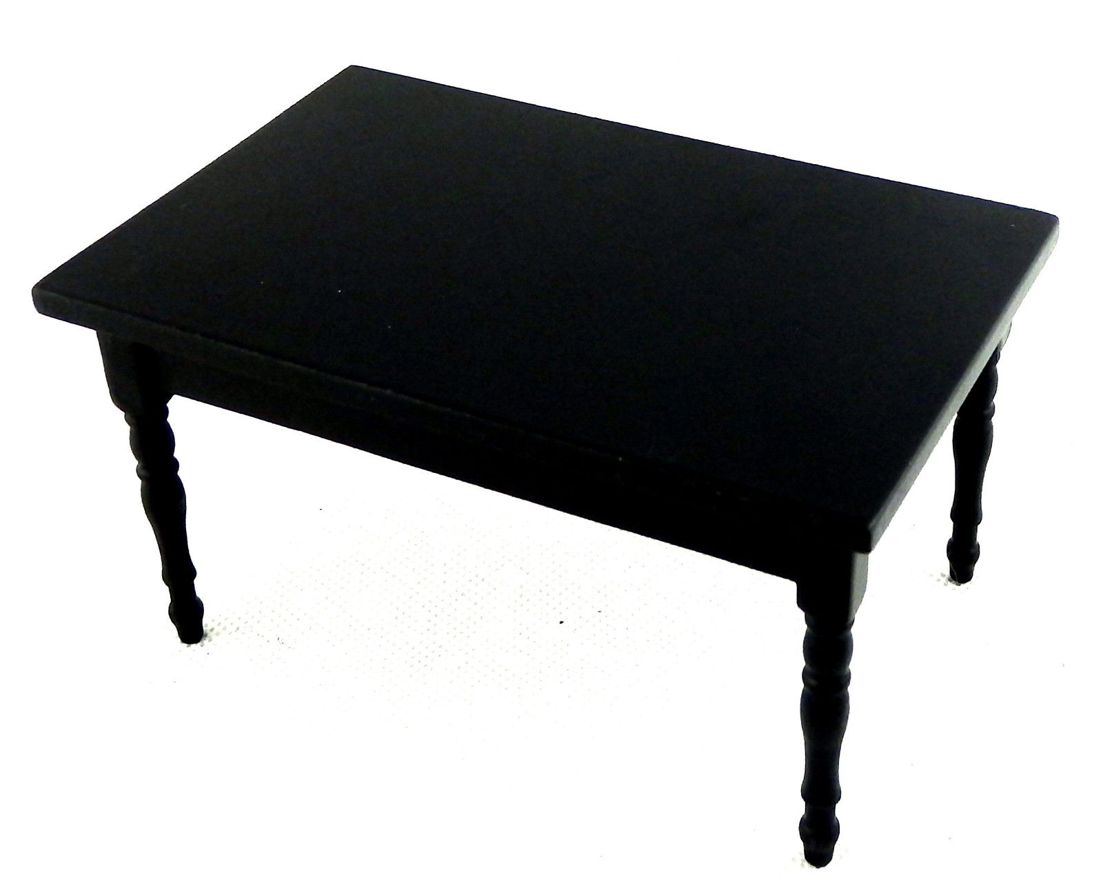 Dolls House Plain Black Table Miniature Wood 1:12 Kitchen Dining Room Furniture