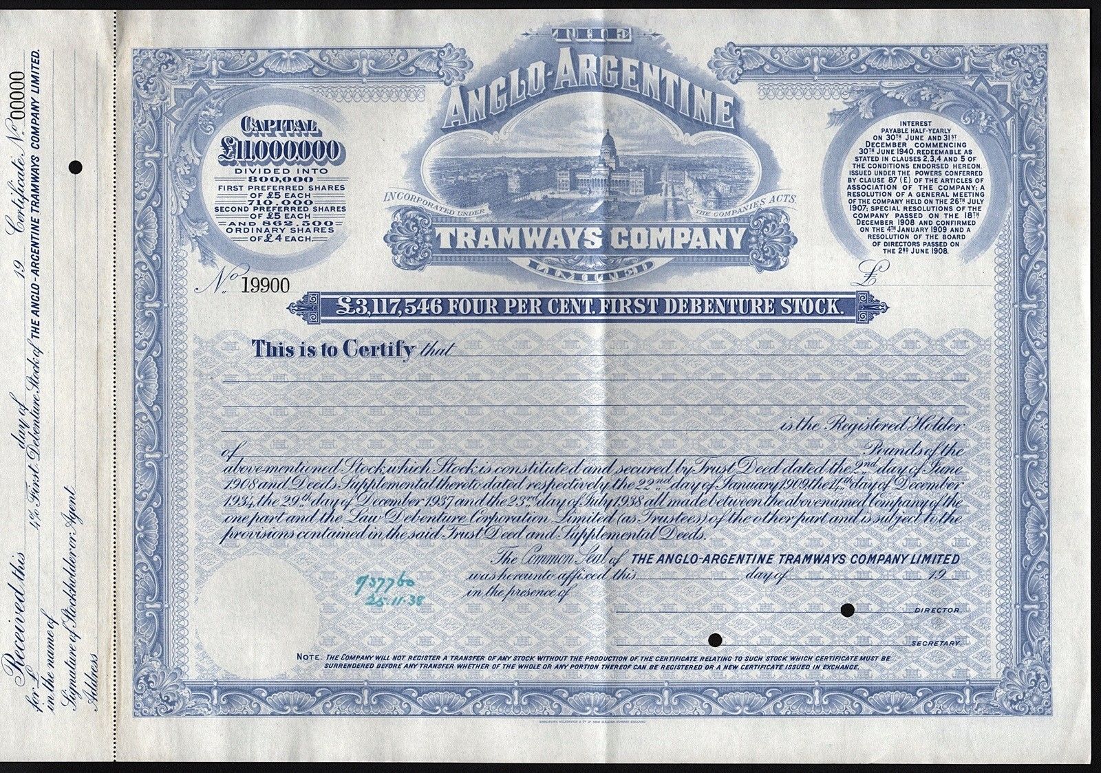 19__ The Anglo-Argentine Tramways Company (Specimen)