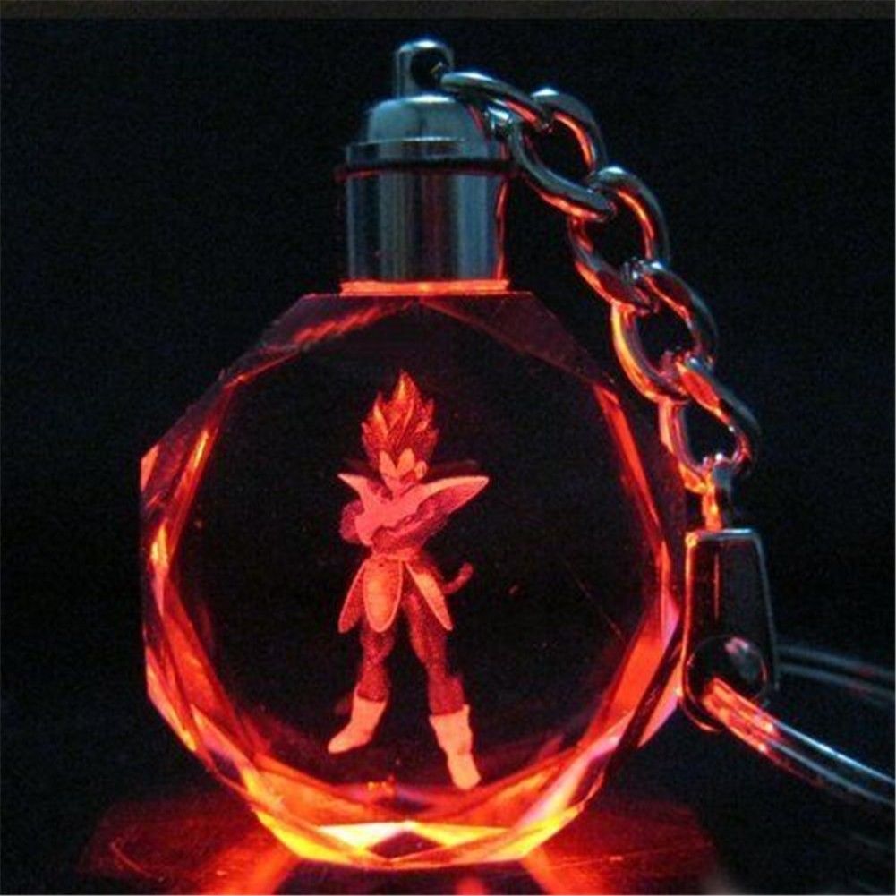 Anime Dragon Ball Dragonball Z Vegeta Super Saiyajin Crystal LED Keychain Charm