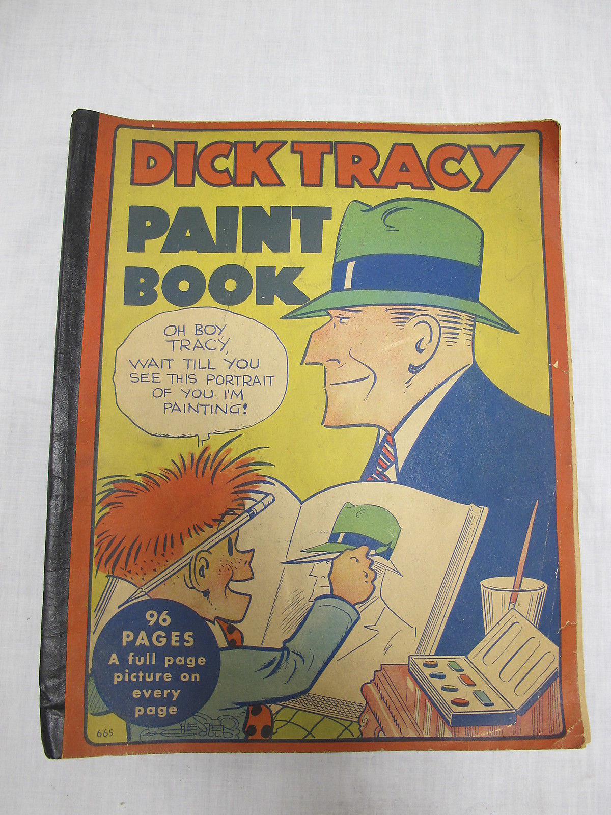 Scarce Dick Tracy Paint Book #665 1935 Chester Gould Water Color Coloring Book