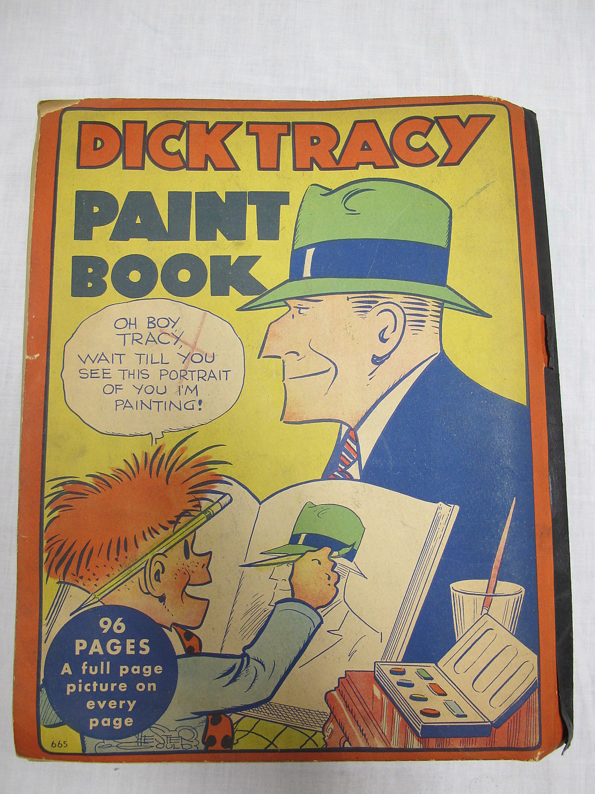 Scarce Dick Tracy Paint Book #665 1935 Chester Gould Water Color Coloring Book