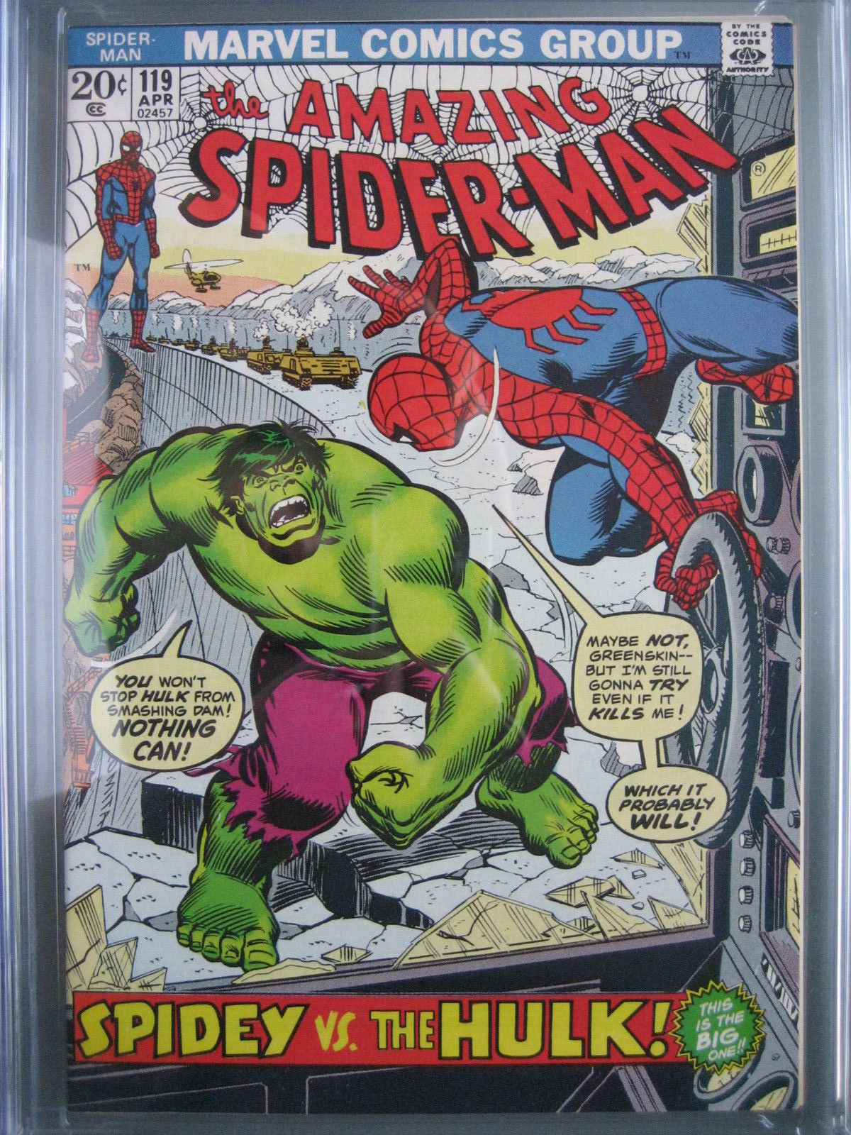 Amazing Spider-Man #119 CGC 9.8 White **Spider-Man vs Hulk** Marvel Comics 1973