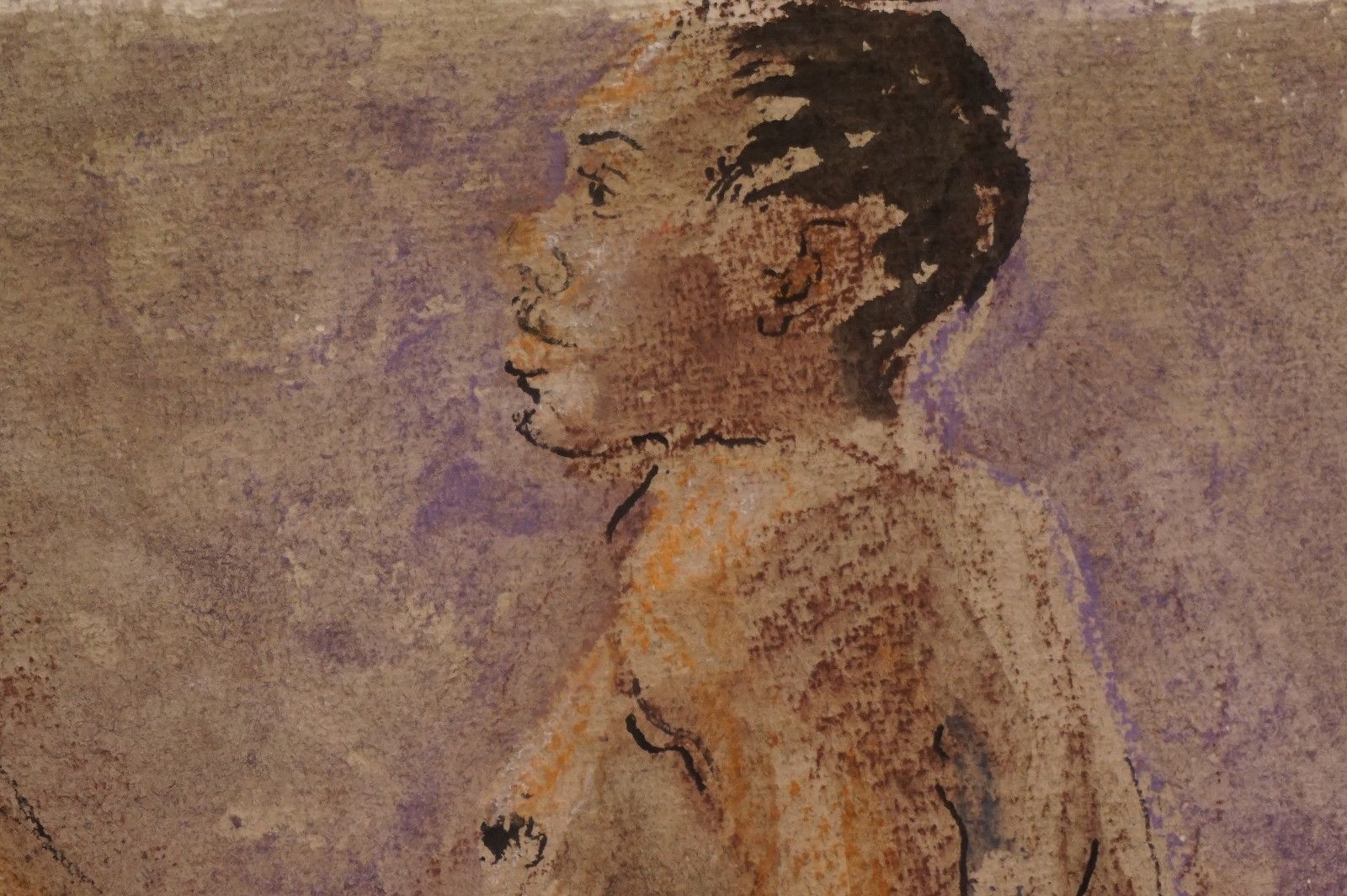 Lois Davis African American Male Nude ModelMixed Media Listed Indiana Artist