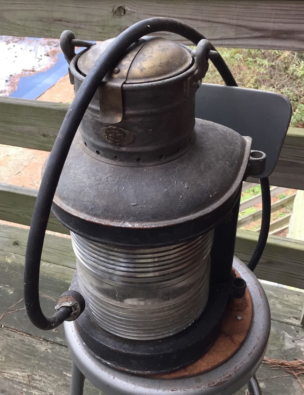 Beautiful Huge Vintage Brass Ship Lantern Light, Nautical, Boat