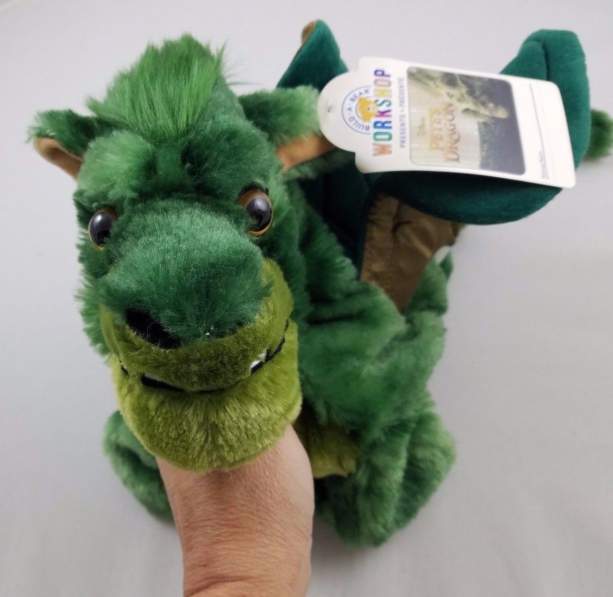 NWT Build A Bear Petes Dragon Elliot Plush Unstuffed Stuffed Animal Disney Green