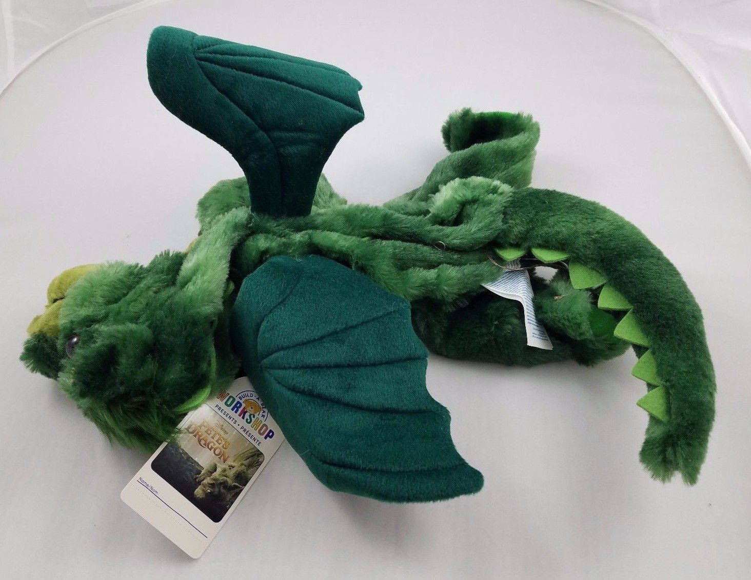 NWT Build A Bear Petes Dragon Elliot Plush Unstuffed Stuffed Animal Disney Green