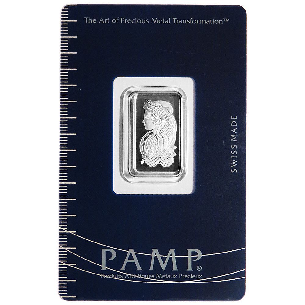 Lot of 2 - 5 Gram Pamp Suisse Platinum Bar .9995 Fine Fortuna