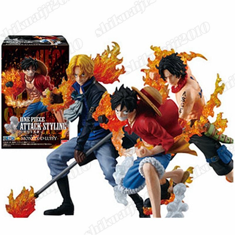 Anime One Piece Attack Styling Luffy Ace Sabo Brother 3pcs PVC Figure New in Box