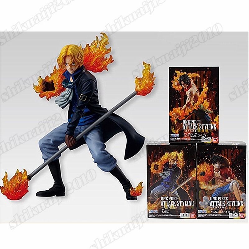 Anime One Piece Attack Styling Luffy Ace Sabo Brother 3pcs PVC Figure New in Box