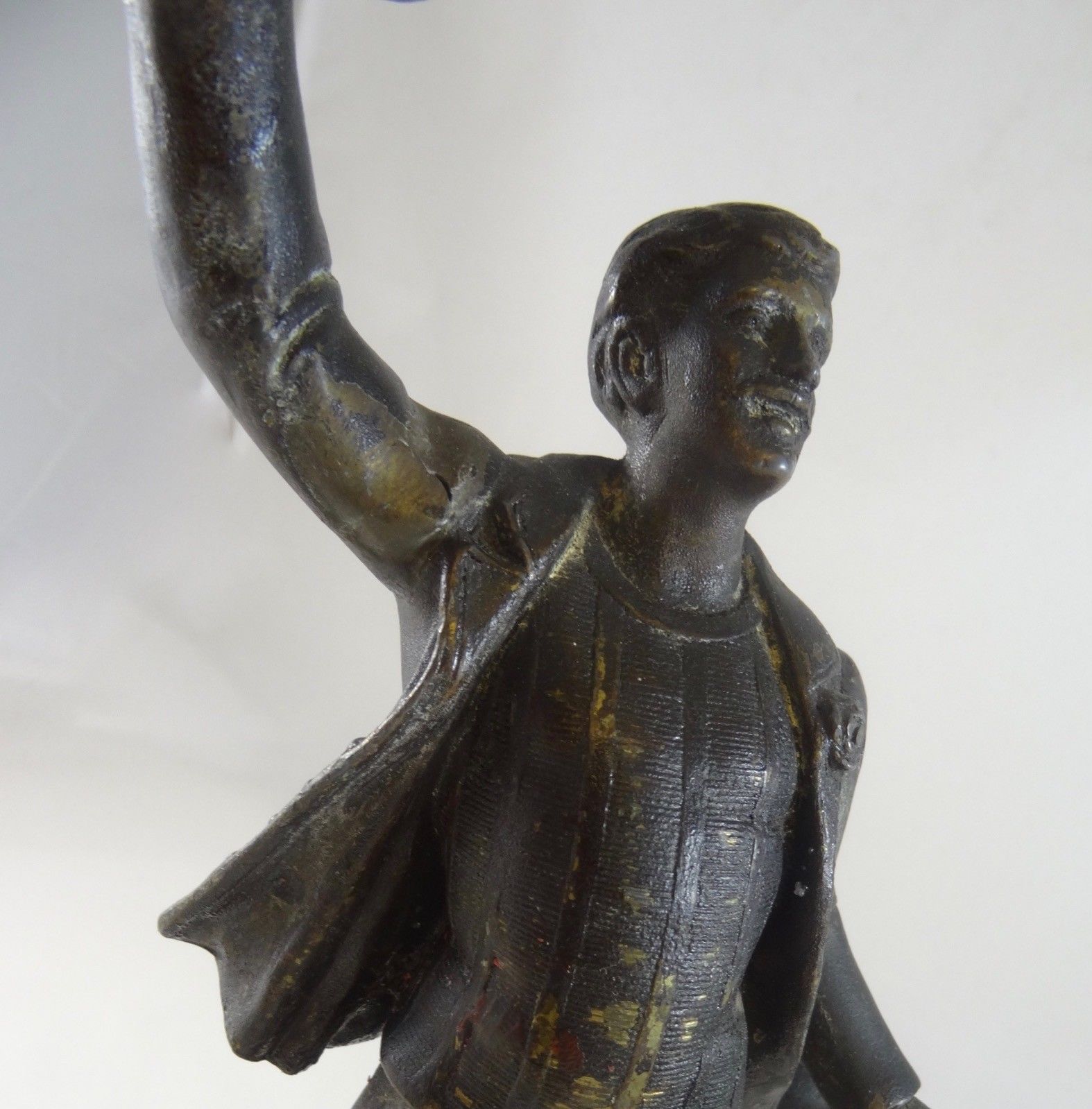 WEIGHTLIFTER ART NOUVEAU STATUE SPORTS ANTIQUE SCULPTURE METAL CAST BODYBUILDING