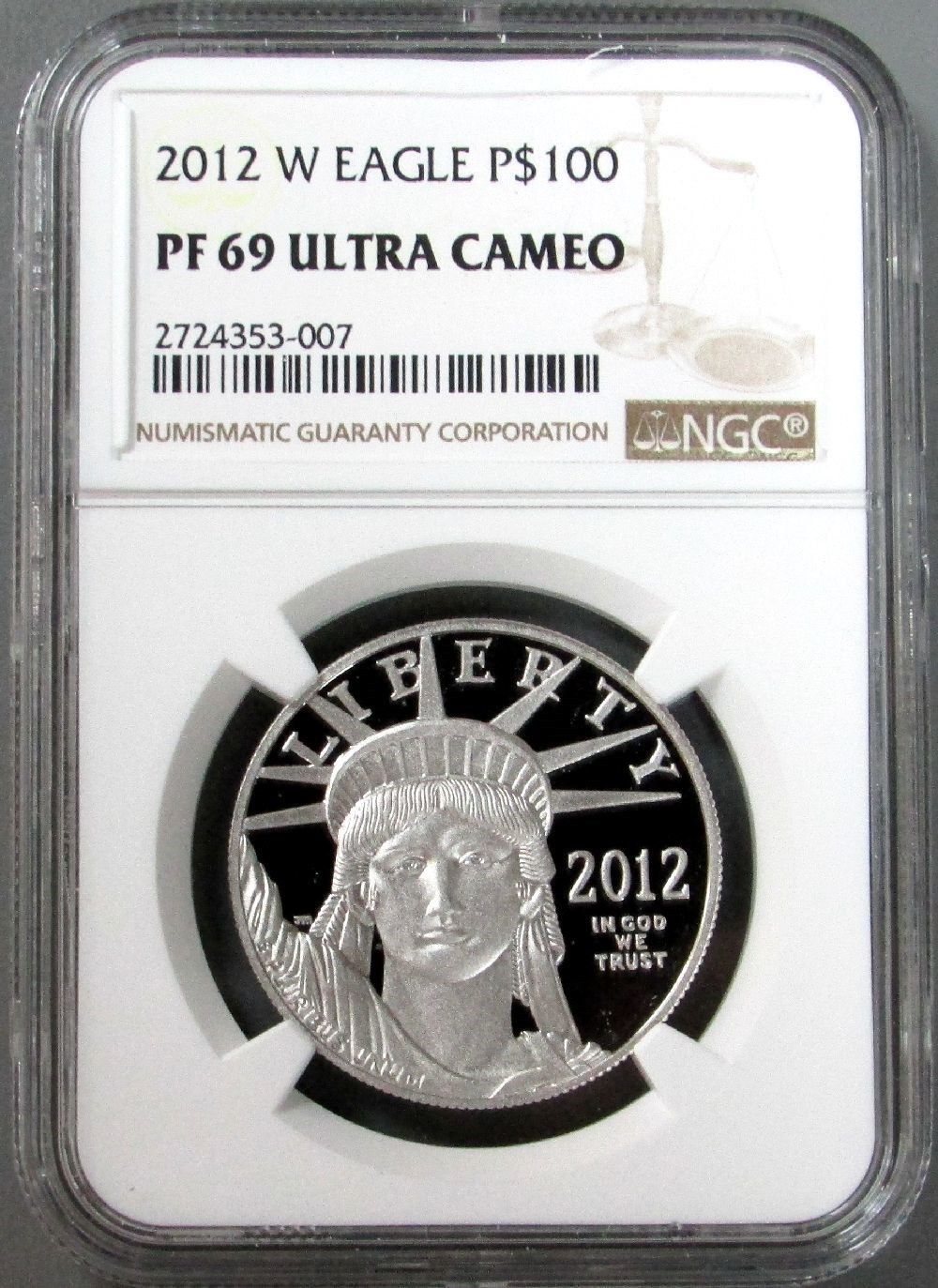 2012 W PLATINUM $100 EAGLE 1 OZ  NGC PROOF 69 ULTRA CAMEO