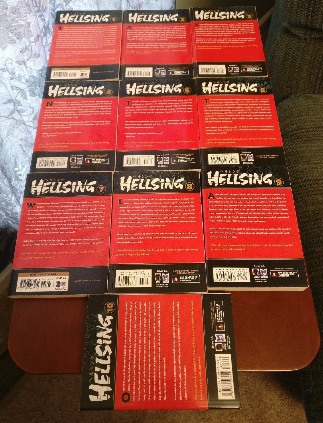 Hellsing Manga Vol 1-10, English, Complete Series, RARE