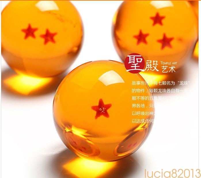 2017 HOT  Dragon Ball 7.6cm PVC Single Crystal Stars Ball New In Box L Size