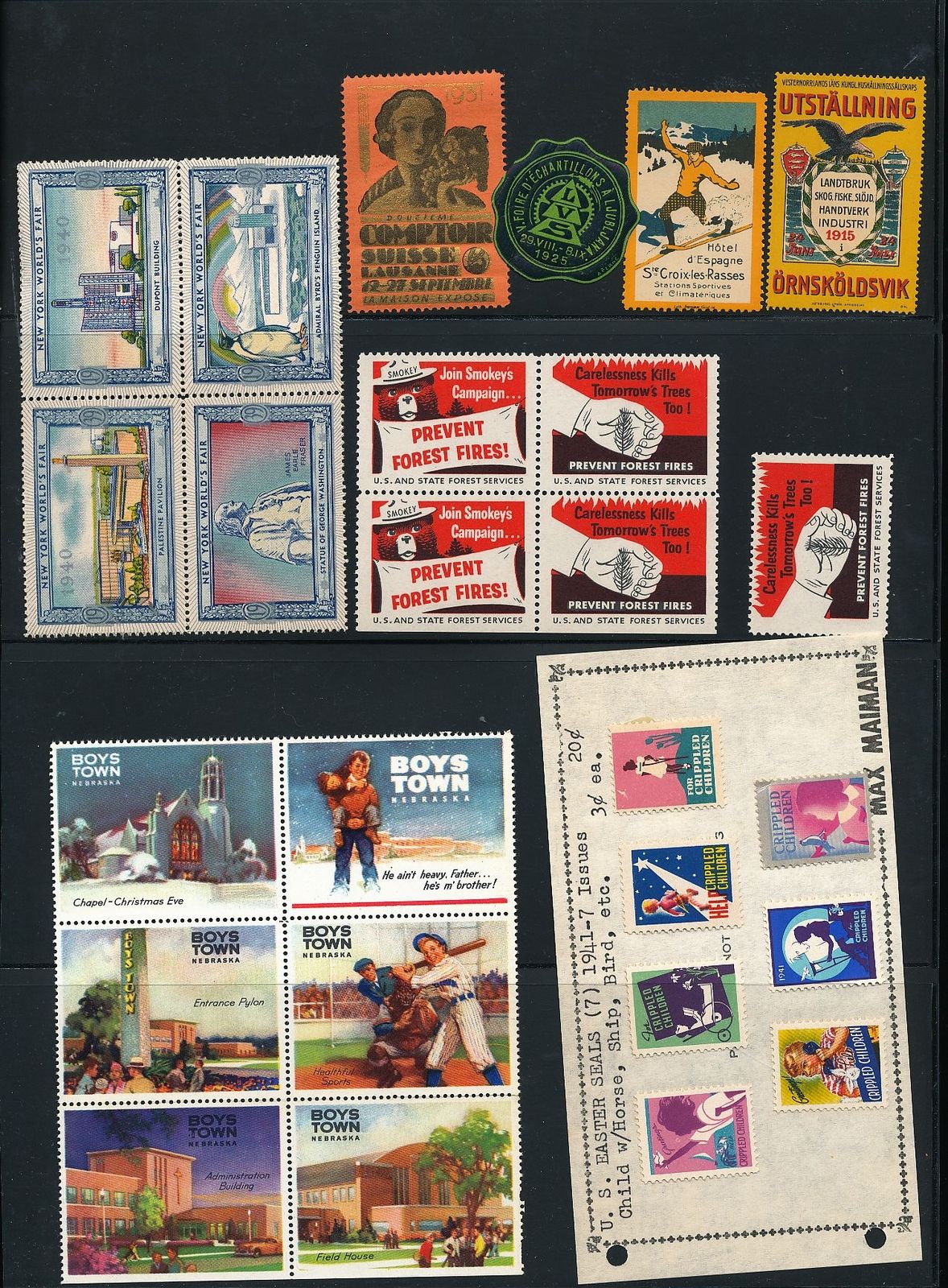 Cinderellas German Usa Norway Old Poster Stamps (Appx 100) AU8856