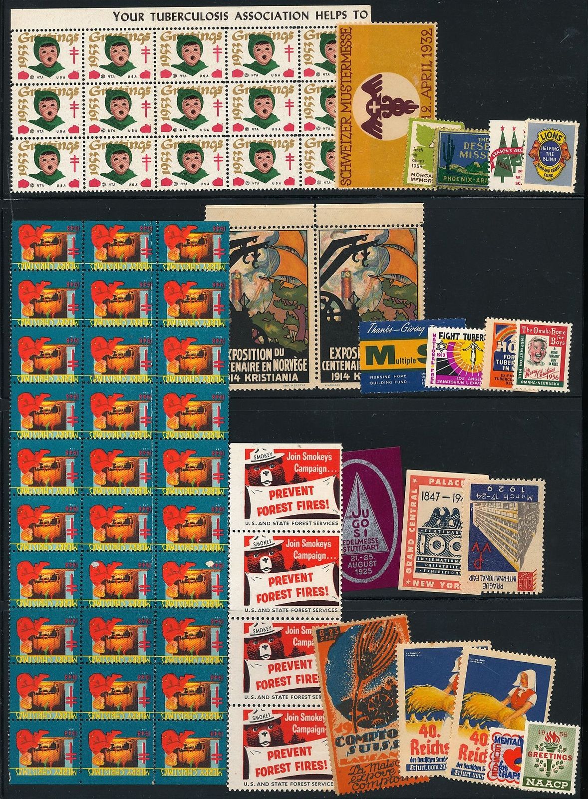 Cinderellas German Usa Norway Old Poster Stamps (Appx 100) AU8856