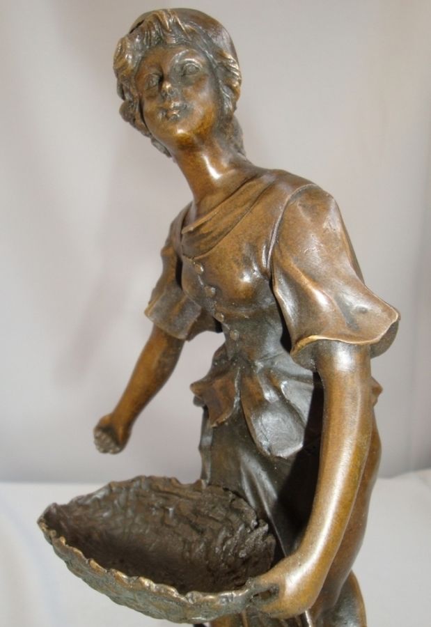 Statue Sculpture The Sower Art Deco Style Art Nouveau Style Bronze Signed