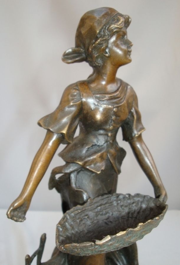 Statue Sculpture The Sower Art Deco Style Art Nouveau Style Bronze Signed