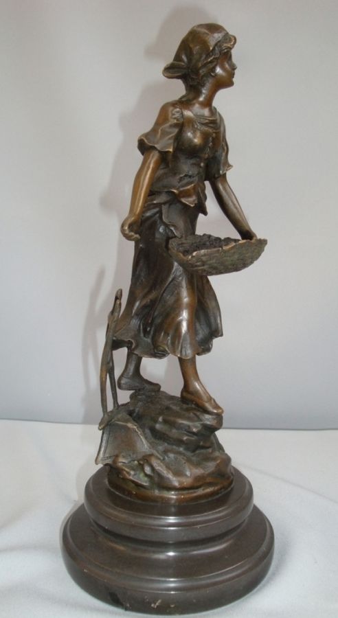 Statue Sculpture The Sower Art Deco Style Art Nouveau Style Bronze Signed