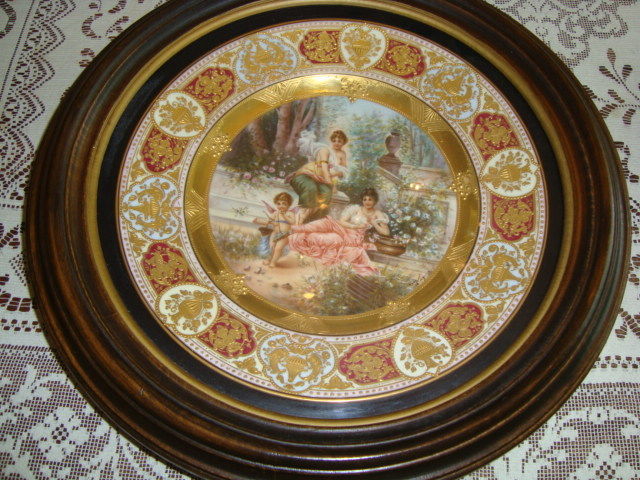 Antique Art Nouveau WAGNER Royal Vienna Porcelain Hand Painted Plate"Abgeblitzt"